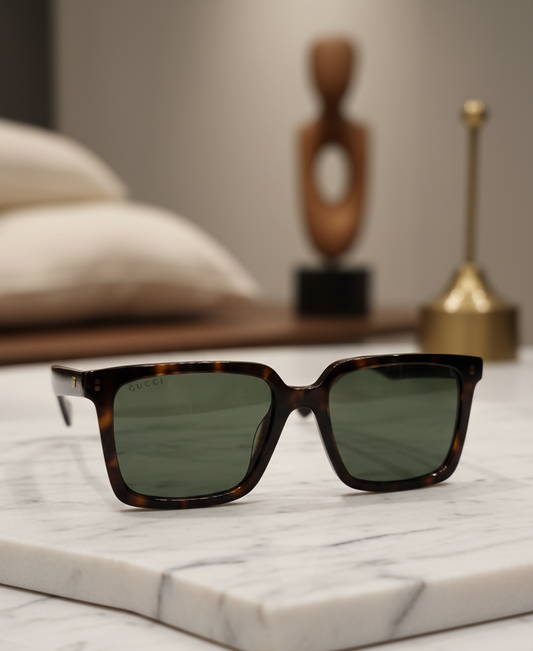 Gucci GG1540S – Rectangular Tortoise Acetate Sunglasses