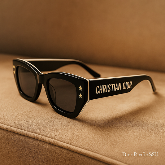 Dior Pacific S2U – Rectangular White & Navy Layered Acetate Sunglasses
