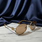 Miu Miu SMU52Y – Oval Gold Metal Sunglasses with Pale Gold Lenses